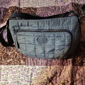 Adrienne Vittadini Quilted Crossbody Bag in Gray